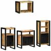 vidaXL Bathroom Furniture Set with Shelf 4 pcs Brown Solid Mango Wood