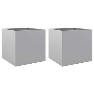 vidaXL Planters 2 pcs Silver 49x47x46 cm Galvanised Steel