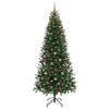 vidaXL Artificial Christmas Tree with 300 LEDs Green 210 cm PE and PVC