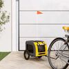 vidaXL Pet Bike Trailer Yellow and Grey Oxford Fabric and Iron