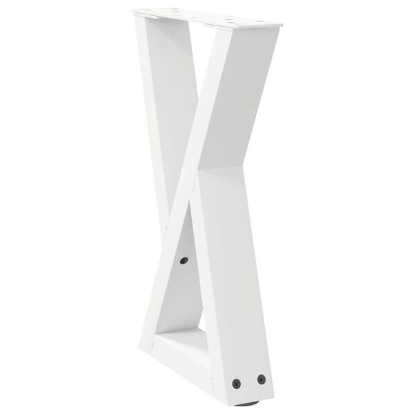 vidaXL Coffee Table Legs 2 pcs White 38x(42-43.3) cm Steel