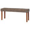 vidaXL Bench 110 cm Natural Kubu Rattan and Solid Mahogany Wood