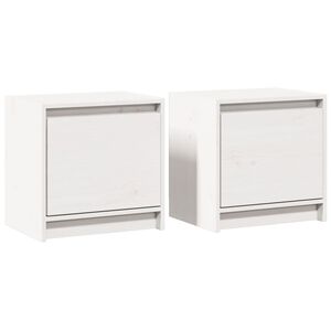 vidaXL Bedside Cabinets 2 pcs White 40x30,5x40 cm Solid Wood Pine
