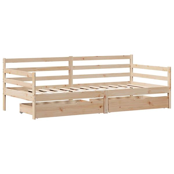vidaXL Daybed with Drawers without Mattress White 80x200 cm Solid Wood