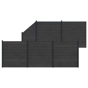 vidaXL Fence Panel 6 pcs WPC and Aluminium Black