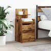 vidaXL Bedside Cabinets with 2 Drawers 2 pcs Old Wood 38x34x80 cm