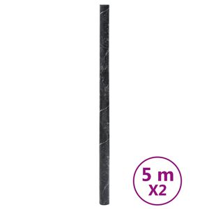 vidaXL Furniture Stickers Self-Adhesive Marble Black 90x500 cm PVC