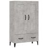 vidaXL Highboard Concrete Grey 70x31x115 cm Engineered Wood