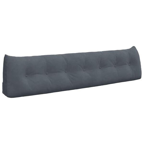 vidaXL Back Pillow Dark Grey 200 x 24 x 50 cm Velvet