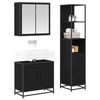vidaXL Bathroom Furniture Set 3 pcs Black Oak Engineered Wood
