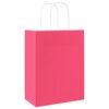 vidaXL Paper Bags 250 pcs with Handles Pink 21x11x28 cm