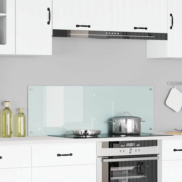 vidaXL Kitchen Backsplash White 120 x 40 cm Tempered Glass