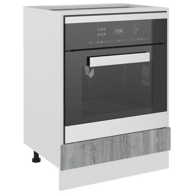 vidaXL Oven Cabinet Grey Sonoma 60x46x81.5 cm Engineered Wood