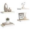 vidaXL Floating Wall Shelves 4 pcs Oak and White 40x23x3.8 cm MDF