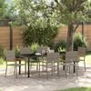 vidaXL Garden Dining Set with Cushion 7 pcs Grey Poly Rattan