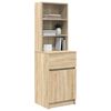 vidaXL Bedside Cabinet Sonoma Oak 39x35x125 cm Engineered Wood