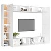 vidaXL 8 Piece TV Cabinet Set White Engineered Wood