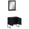 vidaXL 2 Piece Bathroom Cabinet Set Black Engineered Wood