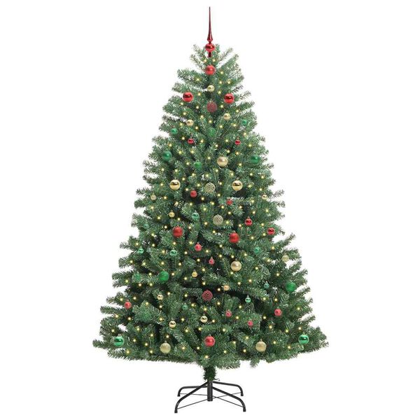 vidaXL Artificial Hinged Christmas Tree Green 240 cm PVC and Metal