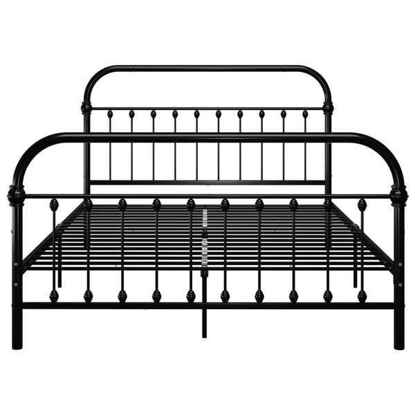 vidaXL Bed Frame without Mattress with Headboard Black 140x200 cm Metal