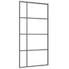 vidaXL Sliding Door Frosted ESG Glass and Aluminium 102.5x205 cm Black