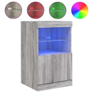 vidaXL Sideboard with LED Lights Grey Sonoma 41x37x67 cm