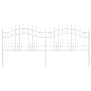 vidaXL Garden Fence KAMPEN 240 x 118 cm Powder-coated steel White