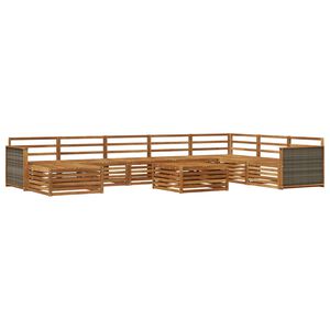 vidaXL Outdoor Sofa Set 9 pcs Natural Solid Acacia Wood