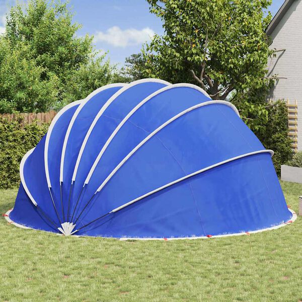 vidaXL Pool Dome Folding Manual Blue 592 x 590 x 275 cm