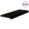 vidaXL Stair Treads 16 pcs Brown Black 70x25x2 cm Solid Wood Oak