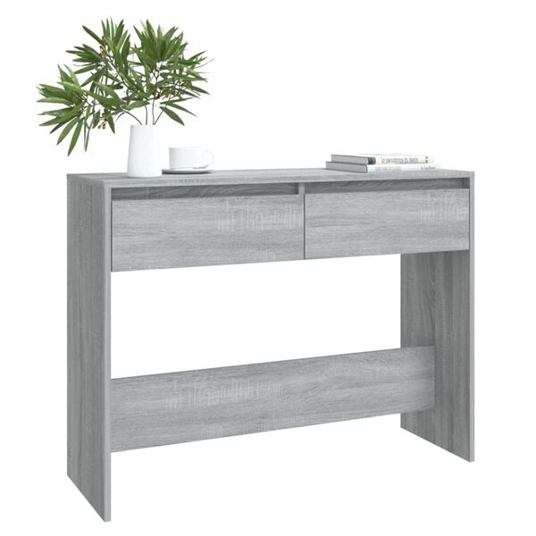 vidaXL Console Table Grey Sonoma 100x35x76.5 cm Engineered Wood