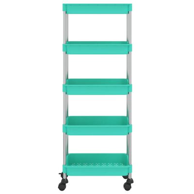 vidaXL 5-Tier Kitchen Trolley Turquoise 42x29x128 cm Iron and ABS