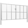 vidaXL Garden Gate Galvanised Steel 400x200 cm Silver