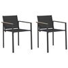 vidaXL Garden Chairs 2 pcs Black and Anthracite Textilene Fabric