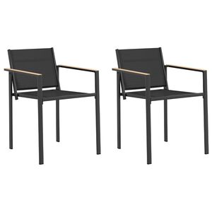 vidaXL Garden Chairs 2 pcs Black and Anthracite Textilene Fabric