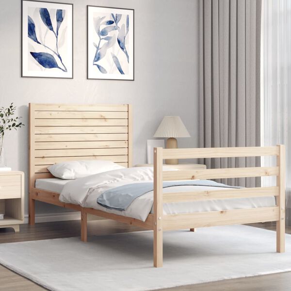 vidaXL Bed Frame without Mattress Small Single Solid Wood