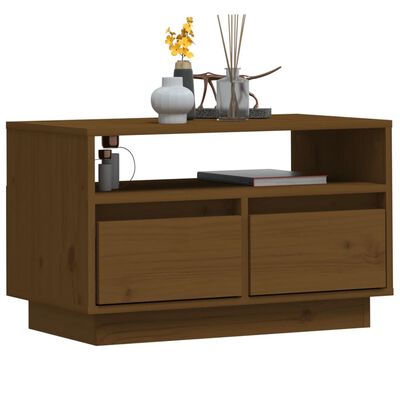 vidaXL TV Cabinet Honey Brown 60x35x37 cm Solid Wood Pine