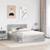 vidaXL Bed Frame Grey Sonoma 160 x 200 cm Solid Pine Wood