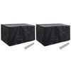 vidaXL Garden Furniture Cover | Set of 2 | Black | Polyethylene