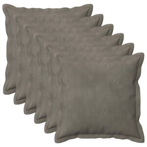 vidaXL Cushion Cover 6 pcs HOUTEN Light Grey 30 x 30 cm Velvet