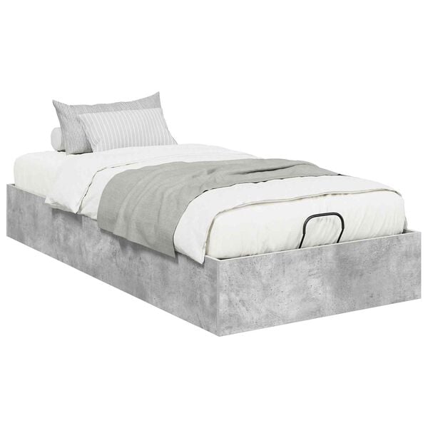 vidaXL Ottoman Bed Frame with Storage Concrete Grey 193 x 90 x 25 cm