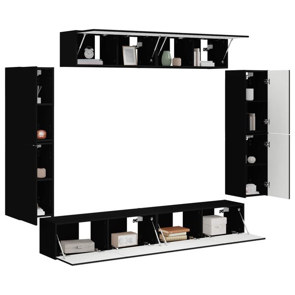 vidaXL TV Cabinet 4 pcs Black