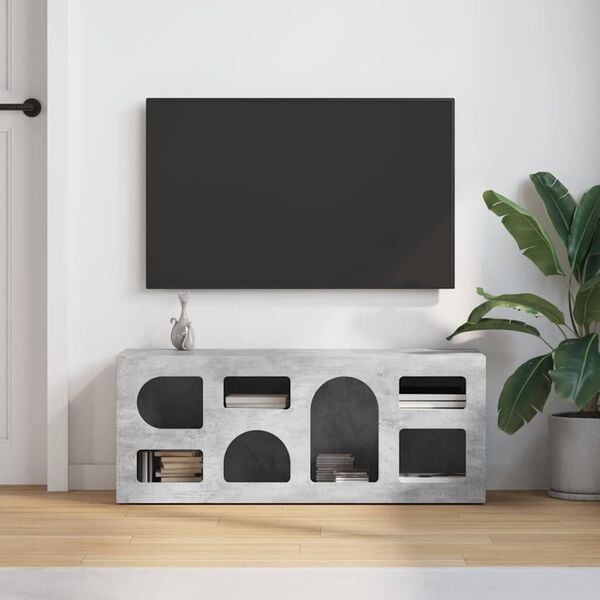 vidaXL TV Cabinet Concrete Grey 100 x 35 x 40 cm Engineered Wood