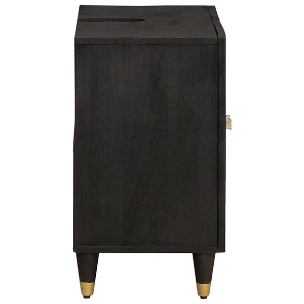 vidaXL Sink cabinet with Door Black 62 x 33 x 58 cm Solid Mango Wood
