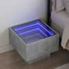 vidaXL Bedside Table with Infinity LED Concrete Grey 40x40x30 cm