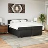 vidaXL Box Spring Bed with Mattress Black 200x200 cm Faux Leather