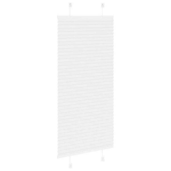 vidaXL Pleated Blind White 60x100 cm Fabric Width 59.4 cm Polyester