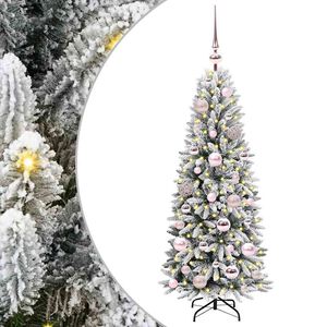 vidaXL Artificial Christmas Tree with 150 LEDs with Stand White 120 cm