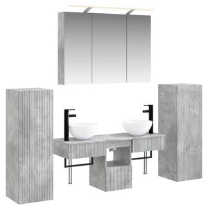vidaXL Bathroom Furniture Set 6 pcs Concrete Grey