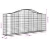 vidaXL Arched Gabion Baskets 15 pcs 200x30x80/100 cm Galvanised Iron